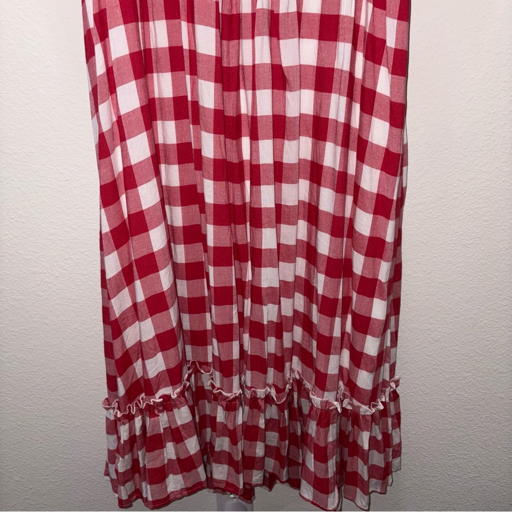 Ivy City Co Red and White Checkered Picnic Maxi Dress - Picture 9 of 11